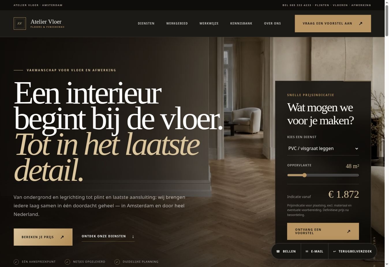 Homepage van Atelier Vloer