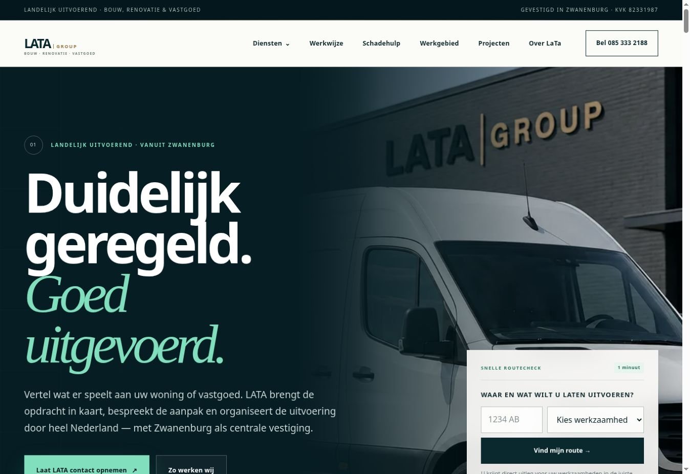 Homepage van LATA Group